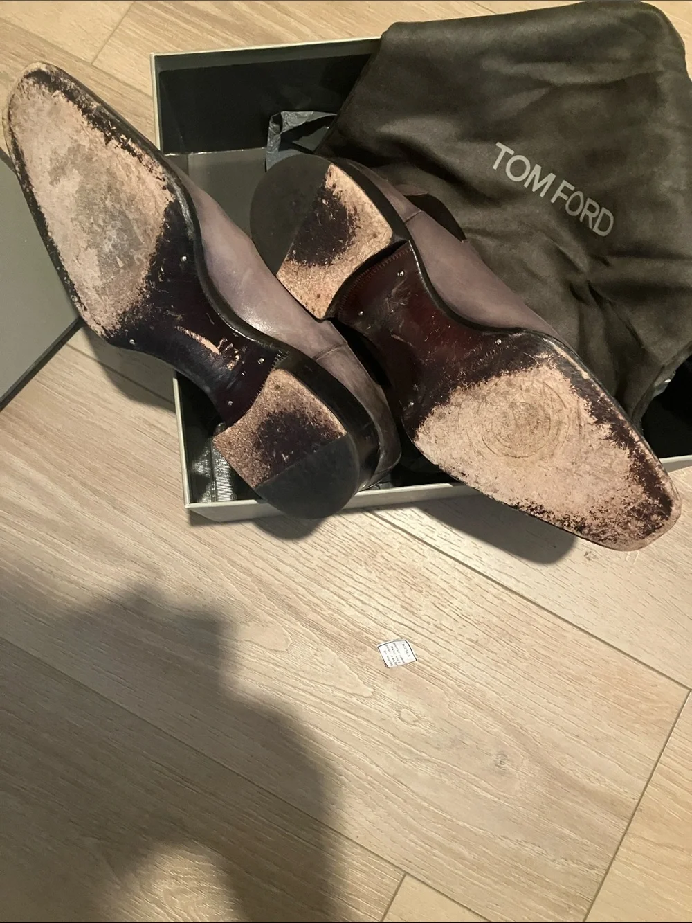 Tom Ford Men's Gray Leather Chukka Boots